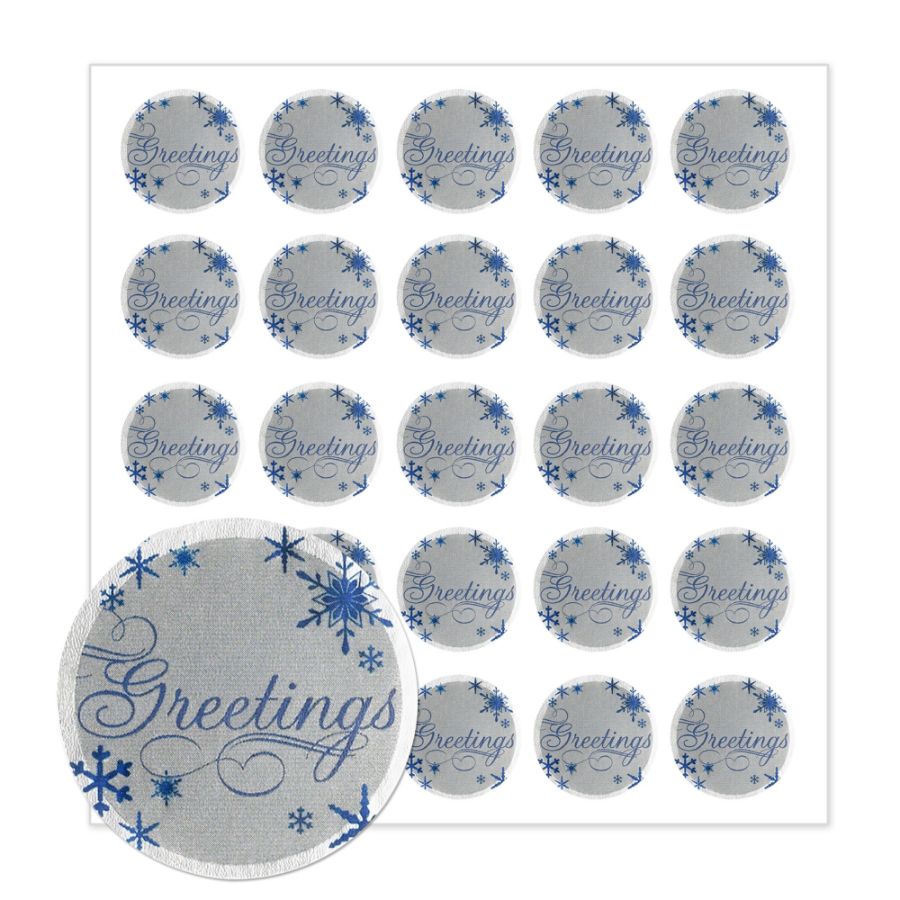 Holiday Seals, Blue Snowflakes, Pack Of 25