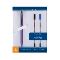 cross pen purple ballpoint point medium barrel ink mm office officemax