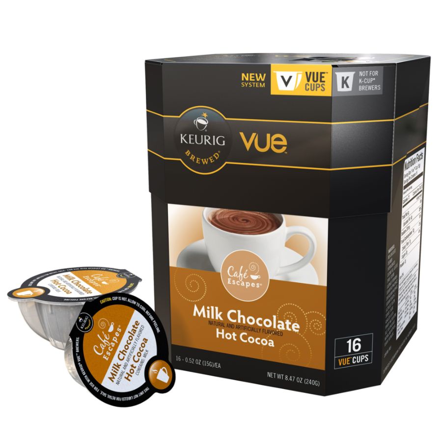 Caf&eacute; Escapes&trade; Milk Chocolate Hot Cocoa Vue&trade; Packs, 0.4 Oz., Box Of 16