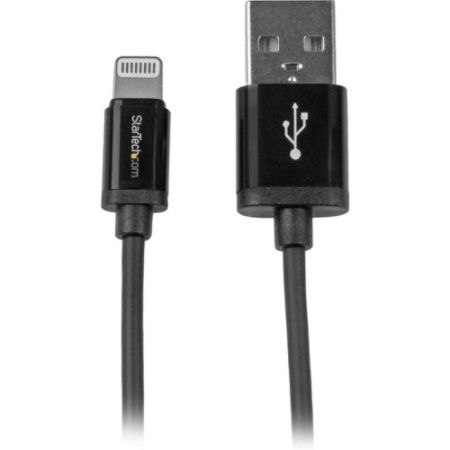StarTech.com 0.3m (11in) Short Black Apple 8-pin Lightning Connector to USB Cable for iPhone / iPod / iPad
