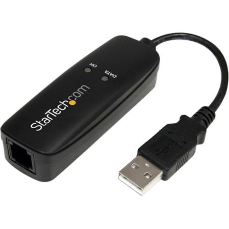 StarTech.com External V.92 56K USB Fax Modem - Hardware Based Dial up Data Modem