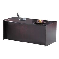 Mayline&reg; Group Corsica 72" Bow-Front Desk, 29 1/2"H x 72"W x 36"D, Mahogany