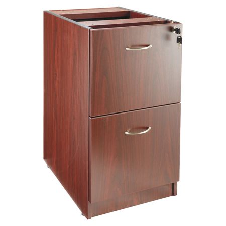 Lorell&reg; Essentials 69000 Series 2-Drawer Fixed Pedestal, 28 3/10"H x 16"W x 22"D, Mahognay