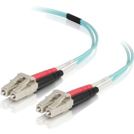 C2G 9m LC-LC 40/100Gb 50/125 OM4 Duplex Multimode PVC Fiber Optic Cable - Aqua