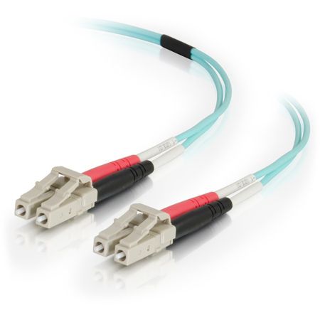C2G 10m LC-LC 40/100Gb 50/125 OM4 Duplex Multimode PVC Fiber Optic Cable - Aqua