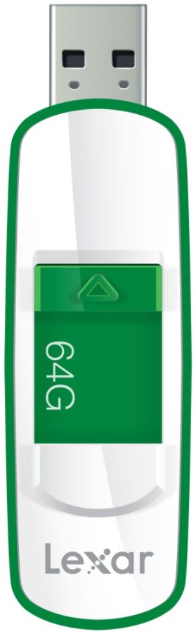 Lexar&trade; S73 USB 3.0 JumpDrive&reg; Flash Drive, 64GB, Green