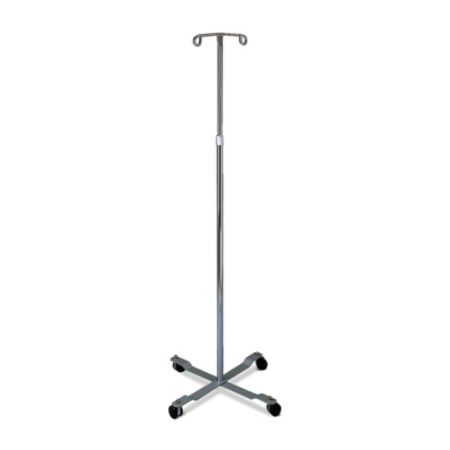 Medline Steel 4-Leg IV Pole, Chrome