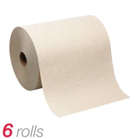 Georgia-Pacific SofPull&reg; 100% Mechanical Recycled Brown Hardwound Roll Paper Towels, 6 Rolls Per Carton