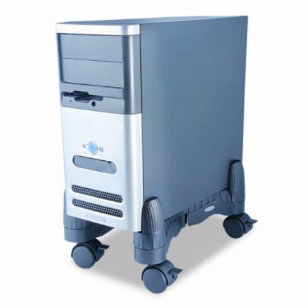 Kantek Mobile Adjustable CPU Stand, 4 4/5"H x 16"W x 7"D, Black