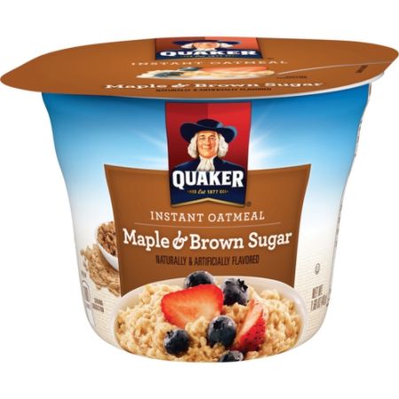 quaker oatmeal sugar brown cups maple oz instant express cup pack