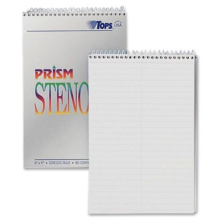 TOPS Gregg Prism Steno Notebook - 80 Sheets - Printed - Coilock - 6" x 9" - Gray Paper - 4 / Pack