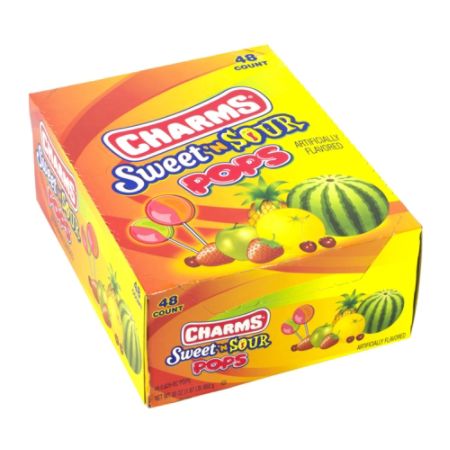 Charms Lollipops Sweet And Sour Flat Pop Pack Of 48 by ...