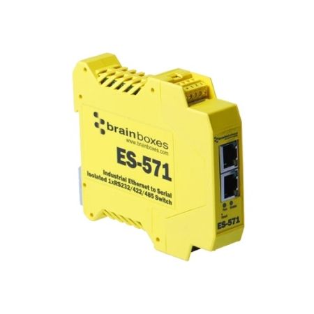 Brainboxes Es-571 Industrial Isolated Ethernet to Serial + Switch