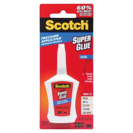 Scotch&reg; Super Glue With Precision Applicator, 0.14 Oz, Clear