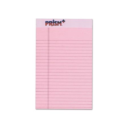 TOPS&trade; Prism+ Color 30% Recycled Writing Pads, 5" x 8", Legal Ruled, 25 Sheets, Rose, Pack Of 12 Pads