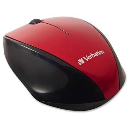 Verbatim Wireless Notebook Multi-Trac Blue LED Mouse - Red