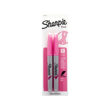 Sharpie&reg; Permanent Fine-Point Markers, City of Hope Pink Ribbon, Pack Of 2