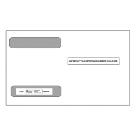 ComplyRight Tax Envelopes, Double Window, For W-2 Form 5218, 5 5/8" x 9", White, Pack Of 100
