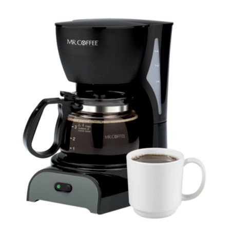 Mr. Coffee 4-Cup Coffeemaker, Black