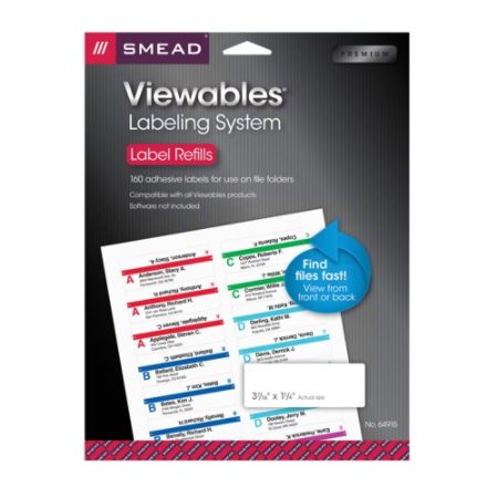 Smead Viewables Multipurpose Labels Refill Kit White Pack Of 160 Labels