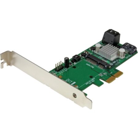 StarTech.com 3 Port PCI Express 2.0 SATA III 6 Gbps RAID Controller Card w/ mSATA Slot and HyperDuo SSD Tiering