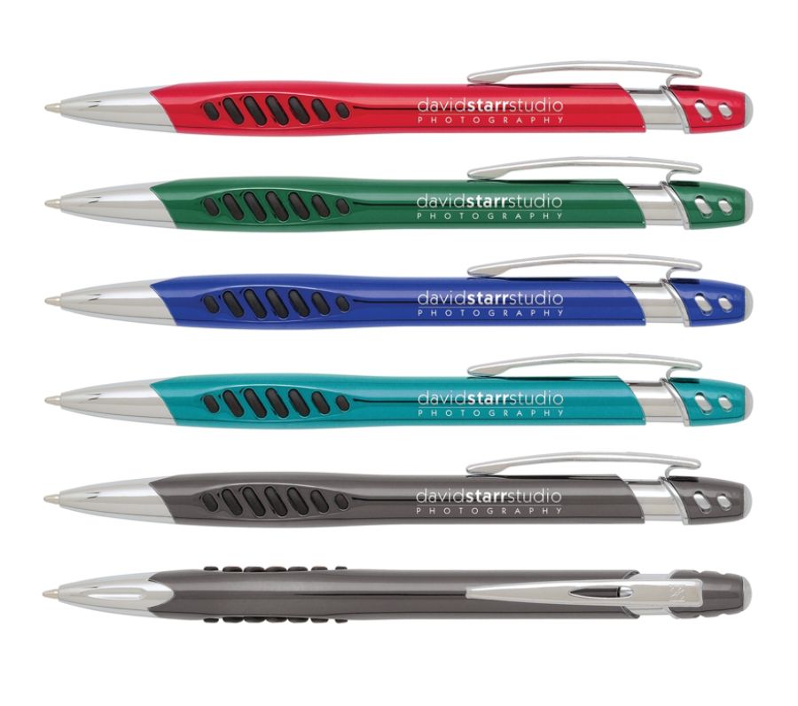 Retractable Silver Accent Clip Pen, Medium Point