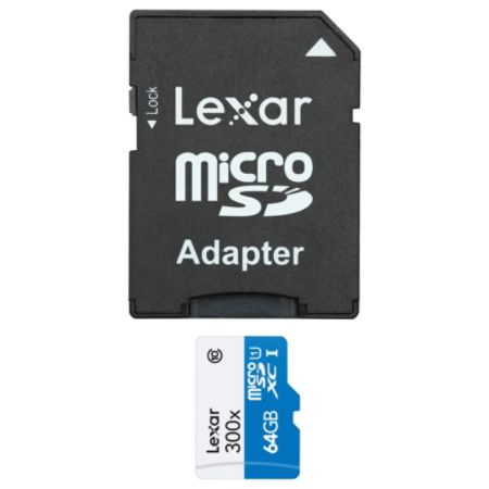Lexar High-Performance 300x Micro SDXC UHS-I Memory Card, 64GB