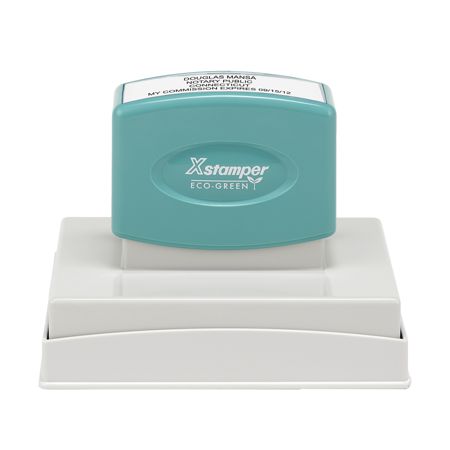 ECO-GREEN Xstamper&reg; Pre-Inked Notary Stamp, N28, 61% Recycled, 2 1/2" x 3 7/8" Impression