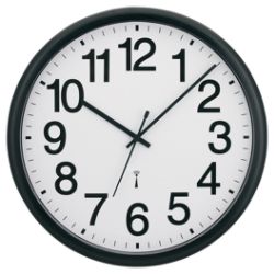 Tempus Commercial Clock, Black/White