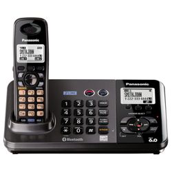 Panasonic&reg; KX-TG9381T DECT 6.0 Digital 2-Line Expandable Cordless Phone With Digital Answering System, Black Metallic