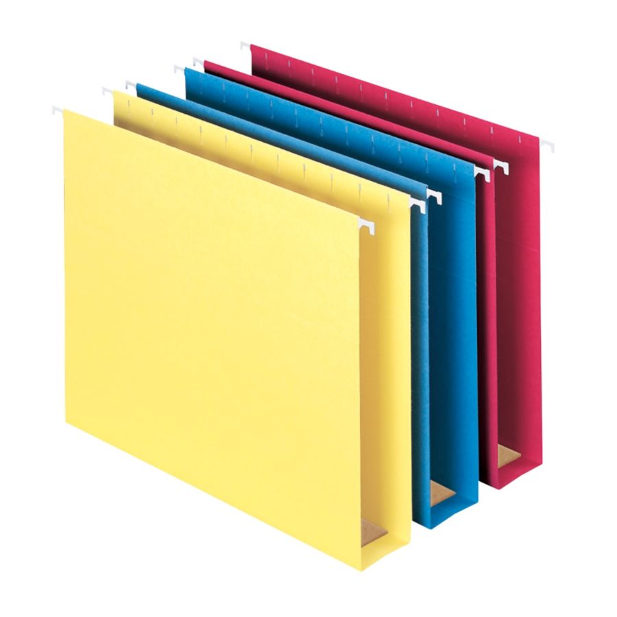 Smead&reg; Premium Box-Bottom Hanging Folders, 2" Expansion, Letter Size, Assortment, Box Of 25