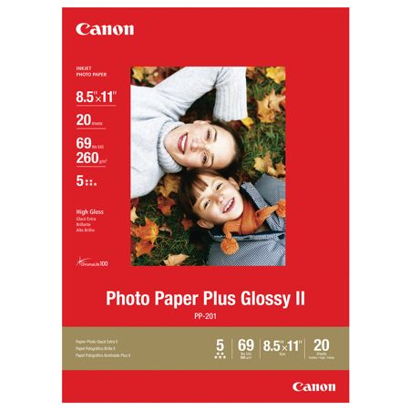 Canon&reg; PP201 Glossy Photo Paper Plus, 8 1/2" x 11", 69 Lb, Pack Of 20 Sheets