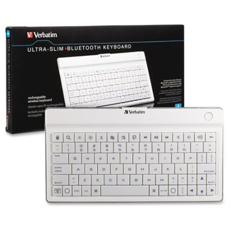 Verbatim Ultra Thin Bluetooth Tablet Keyboard, White