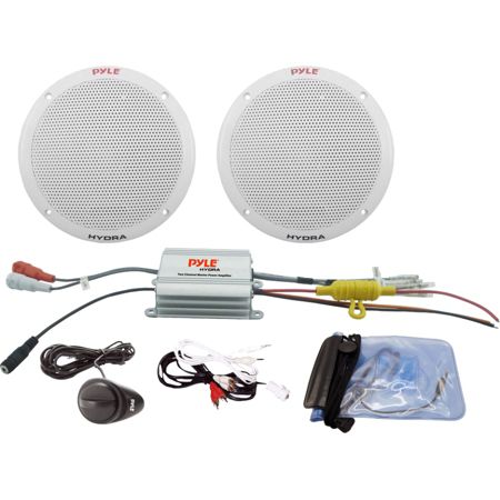 Pyle 2 Channel Waterproof MP3/iPod Amplified 6.5'' Marine Speaker System
