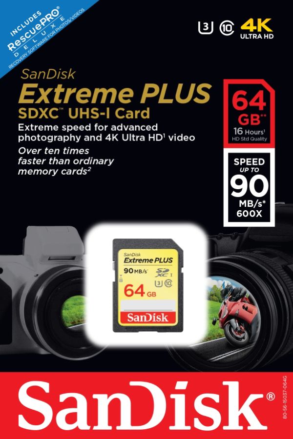 Sandisk Extreme PLUS SDXC Memory Card