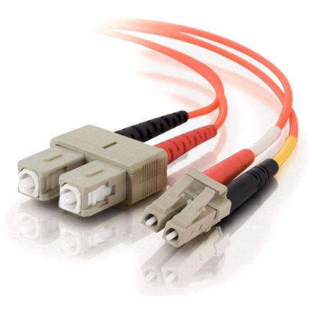 2m LC-SC 62.5/125 OM1 Duplex Multimode Fiber Optic Cable (Plenum-Rated) - Orange