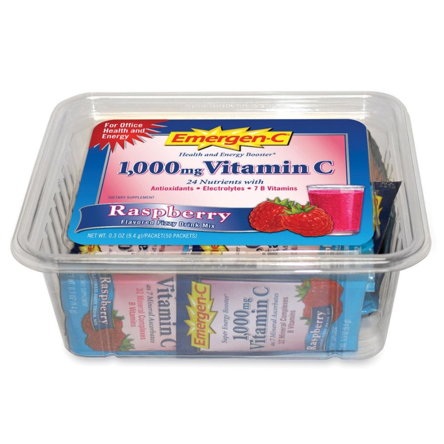 Emergen-C&reg; Raspberry Vitamin C Drink Mix, 50 Packets