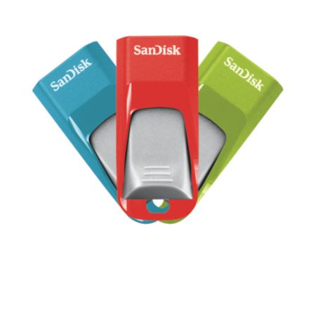 Sandisk&reg; Cruzer USB Edge Flash Drive, 64GB, Assorted Colors
