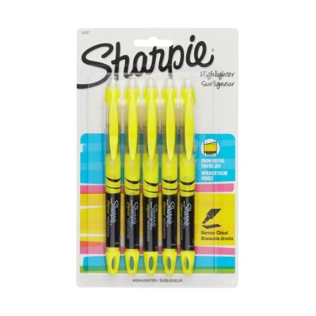 Sharpie&reg; Accent&reg; Liquid Highlighters, Yellow, Pack Of 5