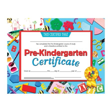 Hayes Publishing Certificates Pre Kindergarten 8 12 x 11 Multicolor