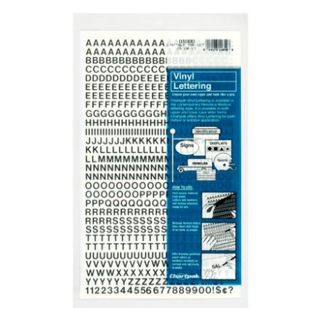 Chartpak Pickett Vinyl Letters And Numbers, 1/4", Black