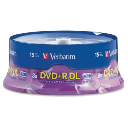 Verbatim&reg; DVD+R Double-Layer Disc Spindle, Pack Of 15