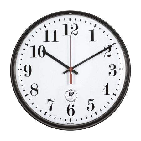 Chicago Lighthouse 12" Slimline Atomic Wall Clock, Black