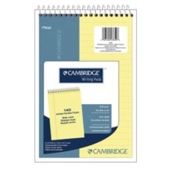 Cambridge&trade; Steno Book, 6" x 9", Wide Ruled, 140 Sheets, Canary
