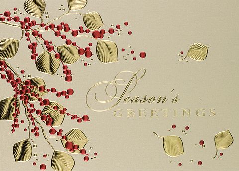 30% Recycled Personalized Premium Plus Holiday Cards, Elegant Touch, 7 7/8" x 5 5/8", Box Of 25