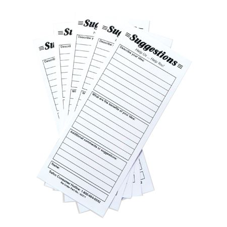 Safco&reg; Suggestion Box Card Refills, 8" x 3 1/2", White, Pack Of 25