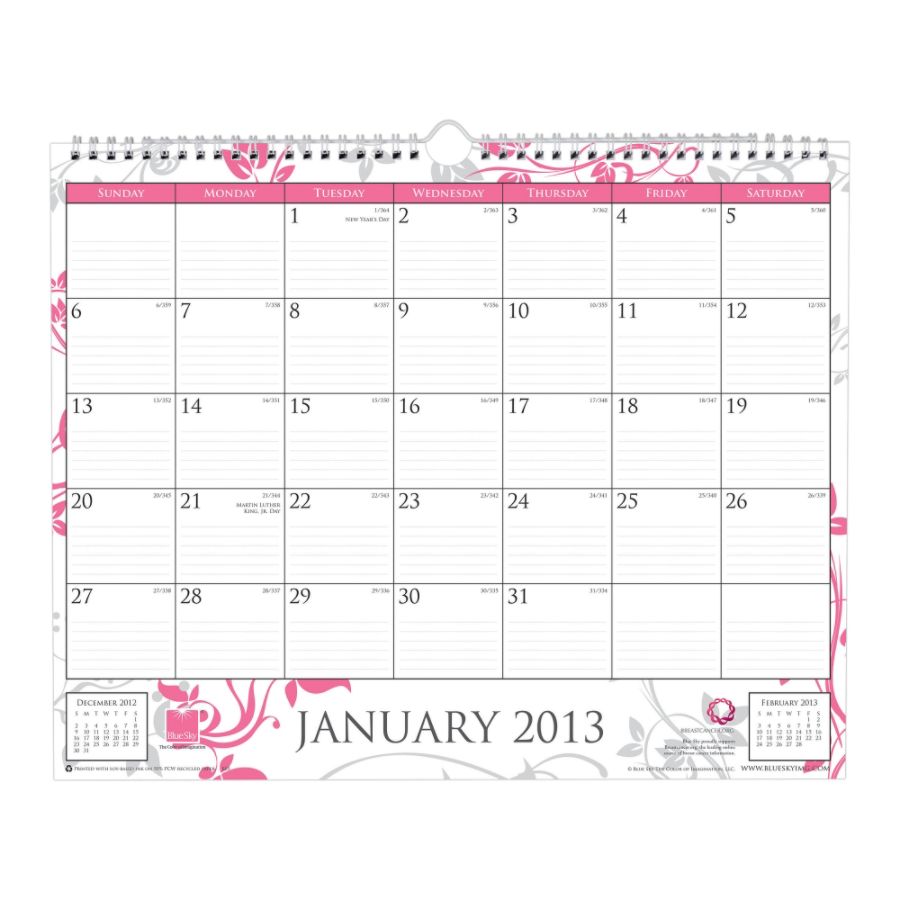 Blue Sky&reg; 50% Recycled Wall Calendar, 15" x 12", Breast Cancer Awareness, January-December 2013
