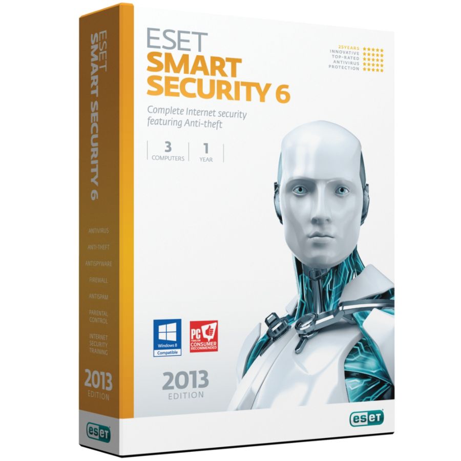 ESET Smart Security 6, For 3 Users, Traditional Disc