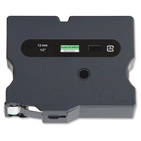 Brother&reg; TX-7511 Black-On-Green Tape, 1" x 50'