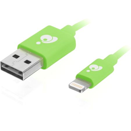 Iogear Charge & Sync Flip 3.3ft (1m) - Green, Reversible USB to Lightning Cable
